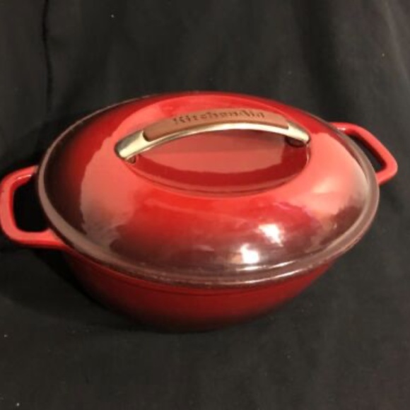 Kitchen Aid Cast Iron Enamel Dutch Oven Roaster - 3 quart - Picture 1 of 12